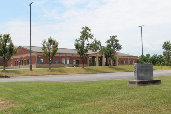 Picture of the entry of a local high school building